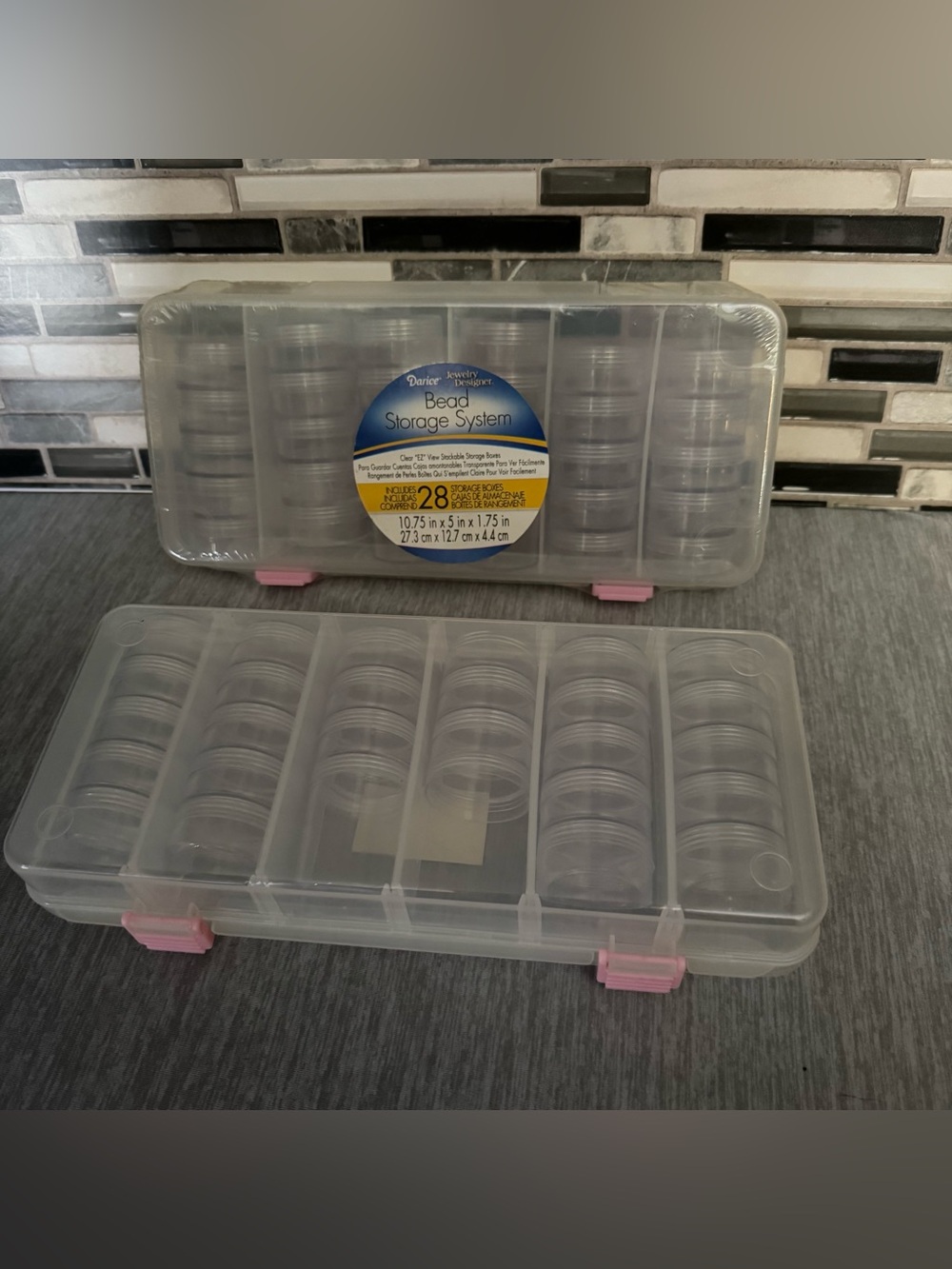 Darice Jewelry Designer Bead Storage Systems Stackable Box Pair